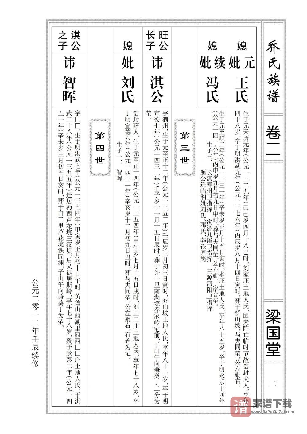 图片[2]-湖北仙桃乔氏族谱（梁国堂）PDF高清电子版下载-家谱下载