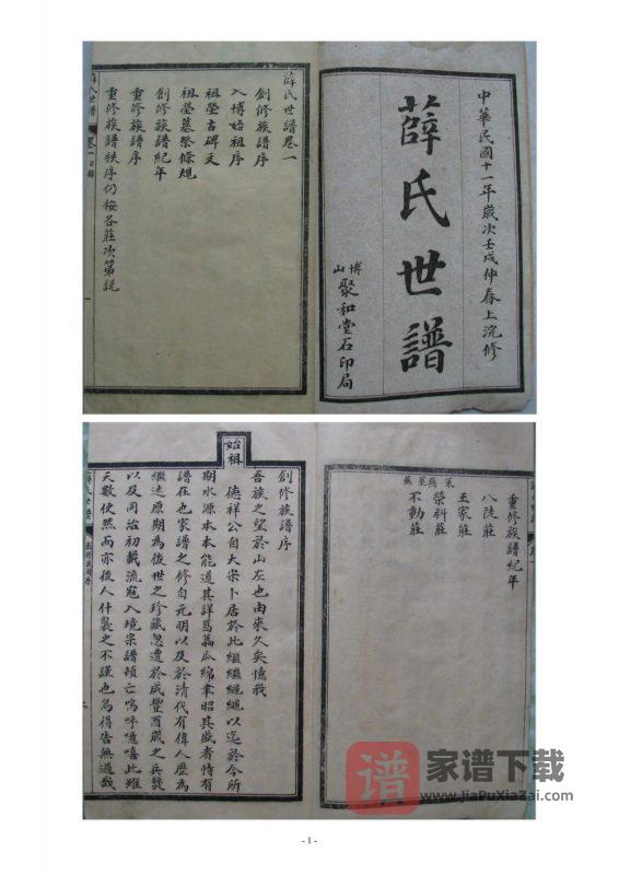 山东淄博博山区薛氏世谱PDF高清电子版下载-家谱下载