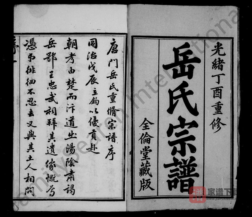 图片[1]-江苏宜兴唐门岳氏宗谱（全伦堂）PDF高清电子版下载-家谱下载