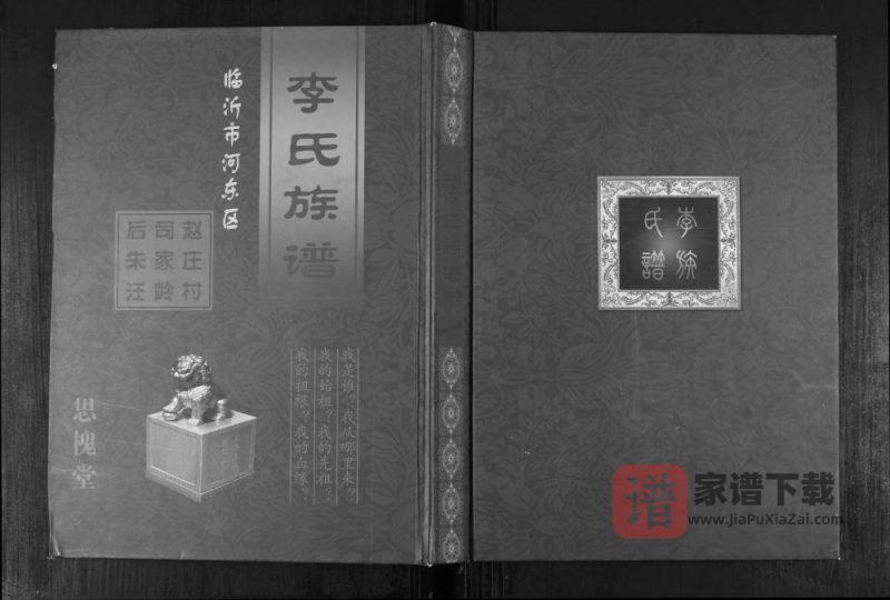 山东临沂河东区赵庄村司家岭后朱汪李氏族谱(思槐堂)PDF高清电子版下载-家谱下载
