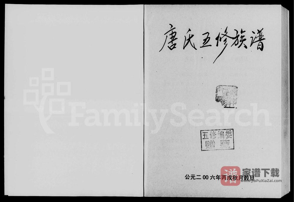 湖南永州东安县唐氏五修族谱PDF高清电子版下载