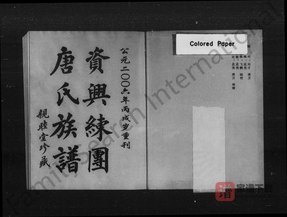 湖南资兴练团唐氏族谱（亲睦堂）PDF高清电子版下载