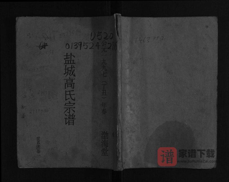 江苏盐城高氏宗谱(渤海堂)PDF高清电子版下载-家谱下载