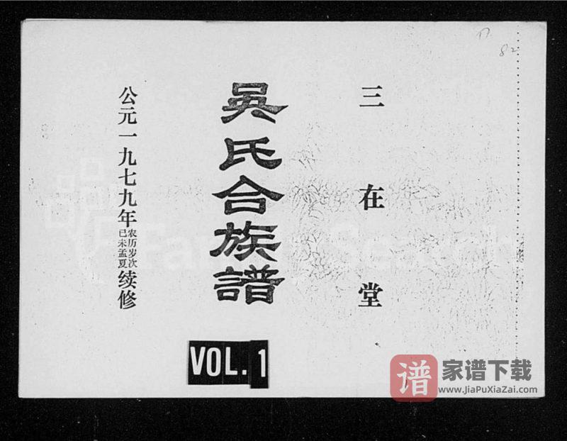 海南海口吴氏合族谱（三在堂）PDF高清电子版下载-家谱下载
