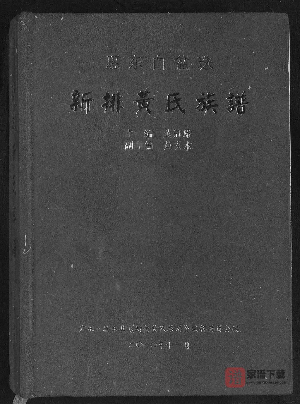 广东惠州惠东县新排黄氏族谱PDF高清电子版下载