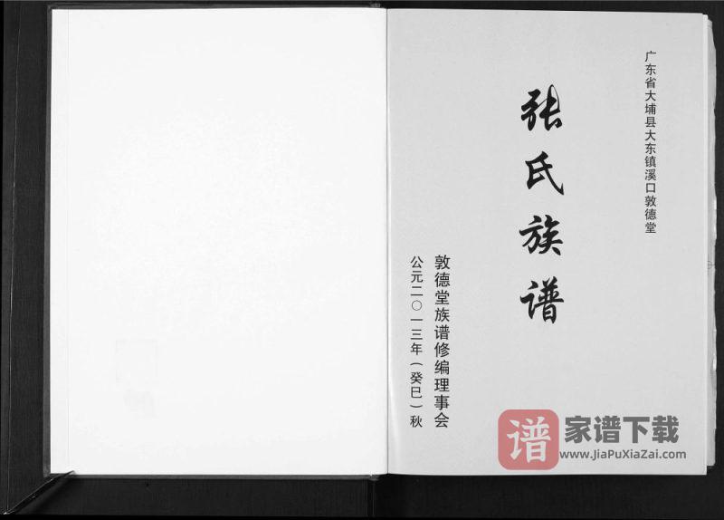 广东梅州大埔县溪口张氏族谱（敦德堂）PDF高清电子版下载-家谱下载