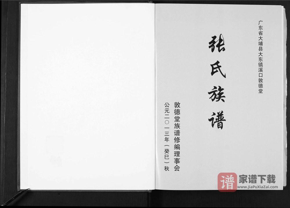 广东梅州大埔县溪口张氏族谱（敦德堂）PDF高清电子版下载
