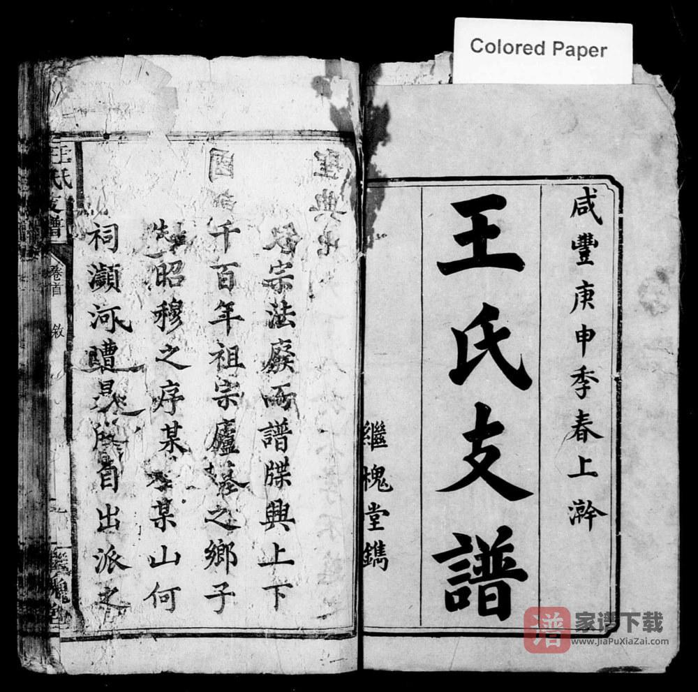 湖南湘乡上湘东塘平王氏支谱（继槐堂）PDF高清电子版下载