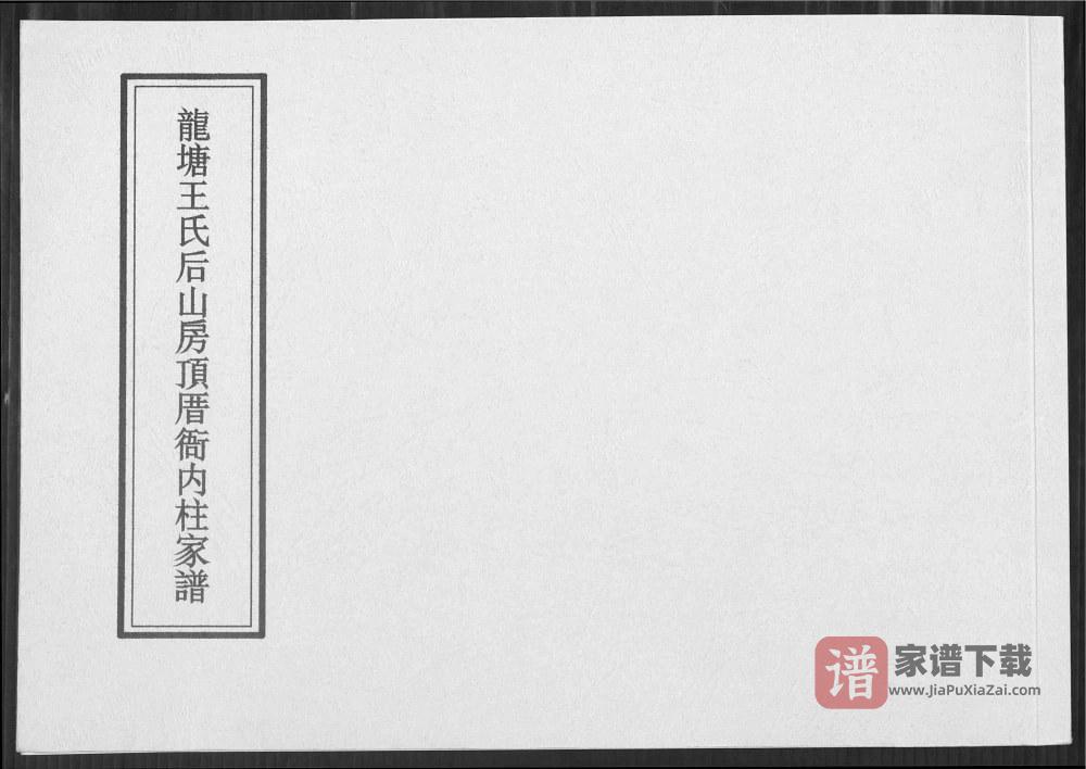 福建石狮市龙塘王氏后山房顶厝衙内柱家谱PDF高清电子版下载