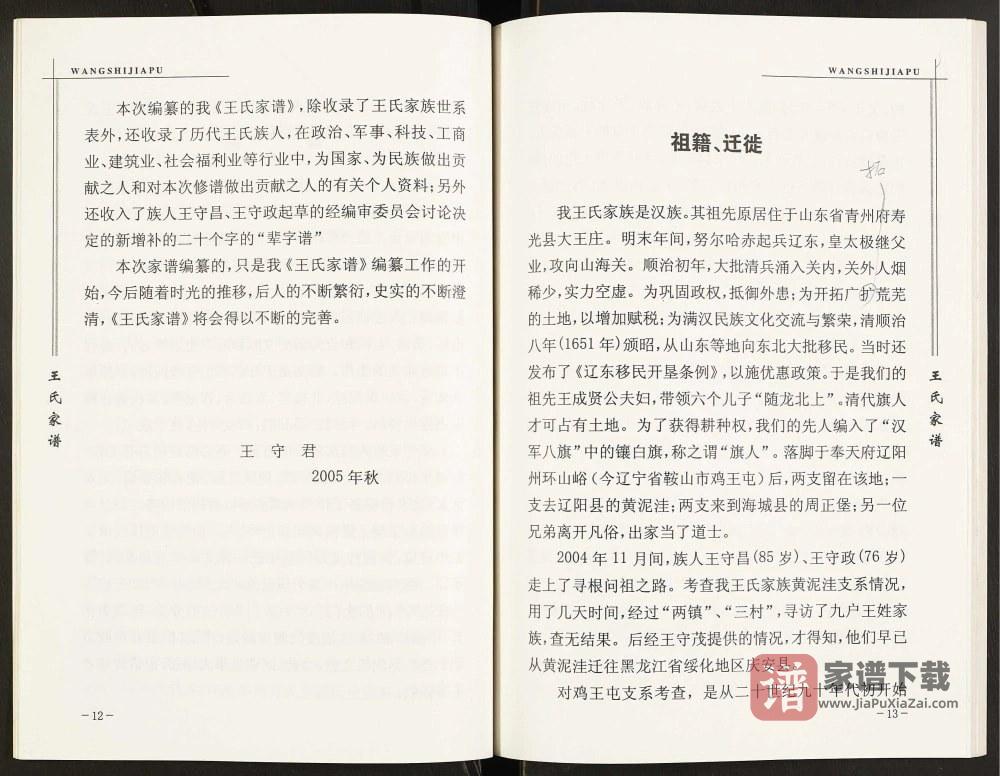 图片[2]-辽宁海城王氏家谱周正堡支系PDF高清电子版下载-家谱下载