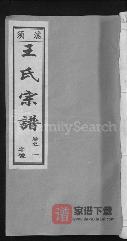 安徽无为濡须王氏宗谱PDF高清电子版下载-家谱下载