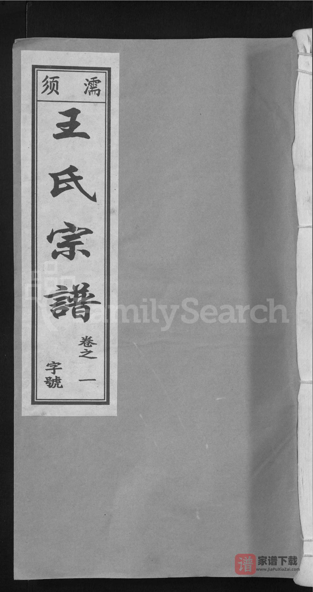 图片[1]-安徽无为濡须王氏宗谱PDF高清电子版下载-家谱下载