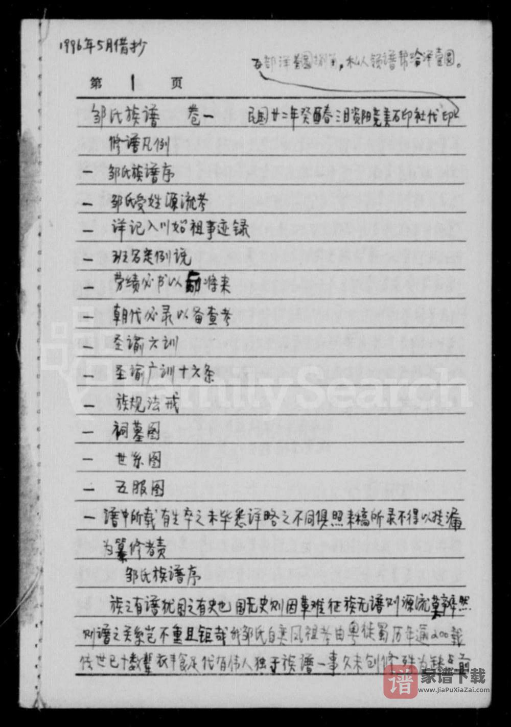 图片[1]-四川资阳邹氏族谱PDF高清电子版下载-家谱下载