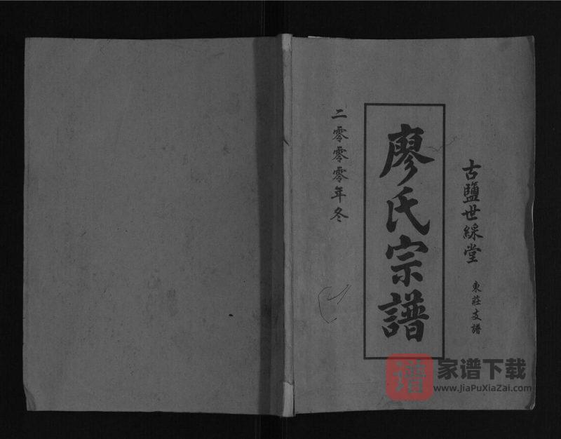 江苏盐城廖氏宗谱东庄支谱(世彩堂)PDF高清电子版下载-家谱下载