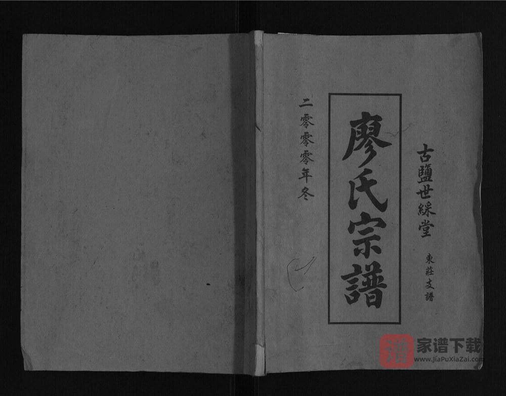江苏盐城廖氏宗谱东庄支谱（世彩堂）PDF高清电子版下载