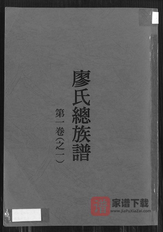 福建龙岩上杭县廖氏总族谱PDF高清电子版下载-家谱下载