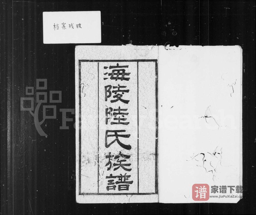江苏泰州海陵陆氏族谱（三听堂）PDF高清电子版下载