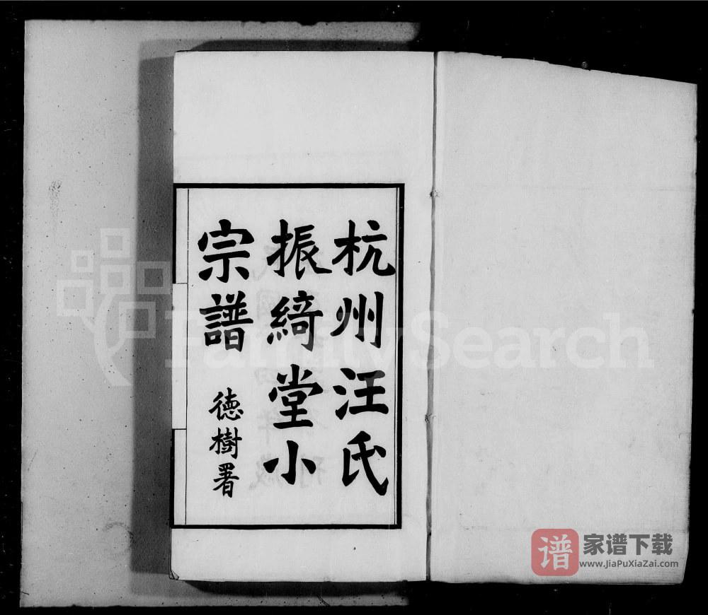 浙江杭州汪氏振绮堂小宗谱PDF高清电子版下载