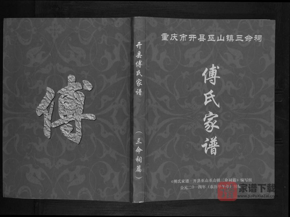 重庆开州区开县巫山镇三命祠傅氏家谱PDF高清电子版下载