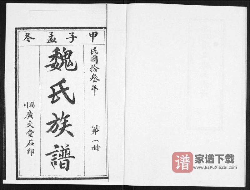 山东淄博淄川区魏氏族谱PDF高清电子版下载-家谱下载