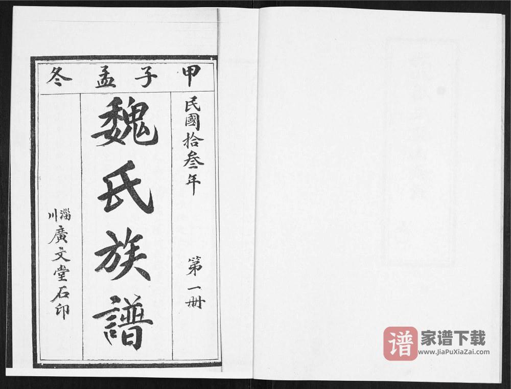 图片[1]-山东淄博淄川区魏氏族谱PDF高清电子版下载-家谱下载