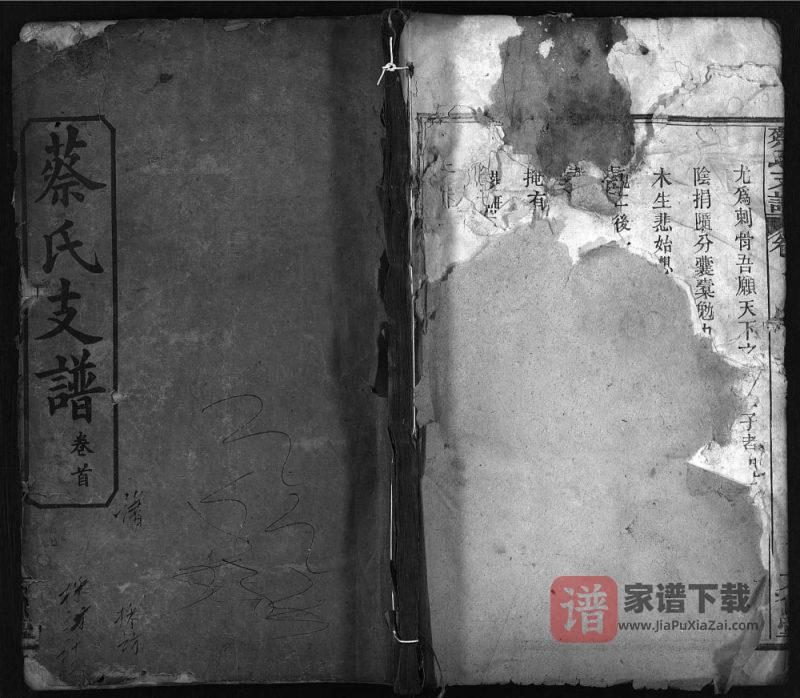 湖北麻城上分蔡氏支谱（方伯堂）PDF高清电子版下载-家谱下载