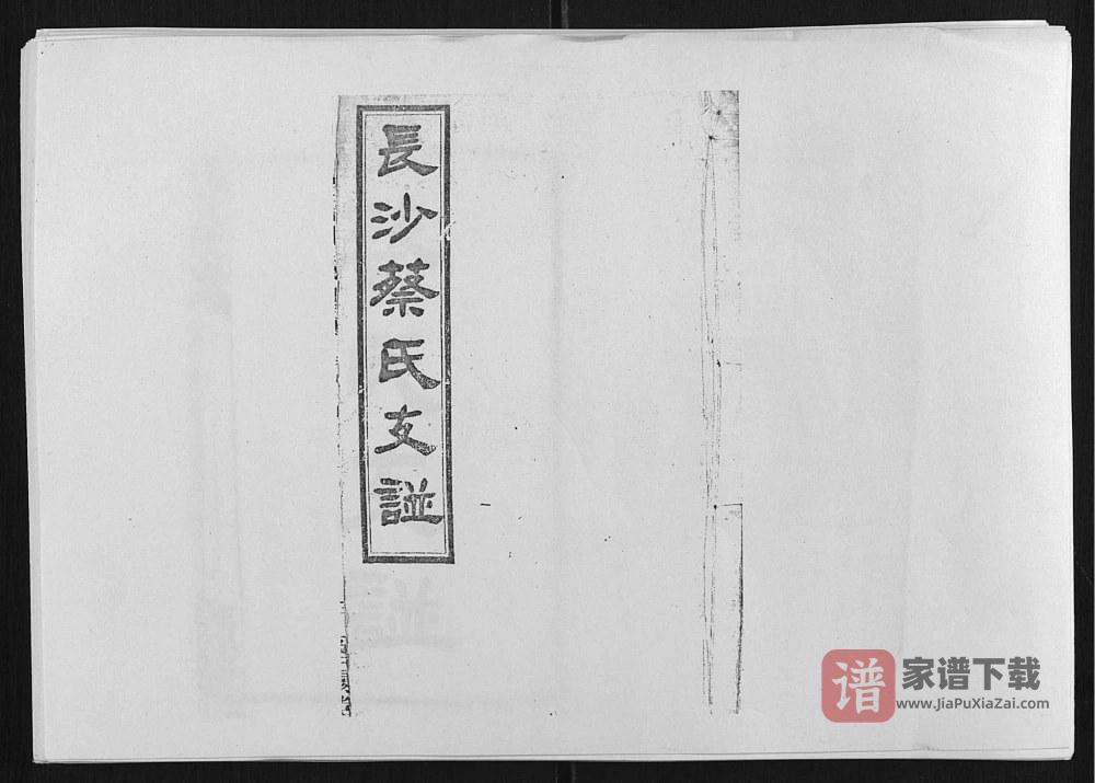 湖南长沙蔡氏支谱（洛阳堂）PDF高清电子版下载