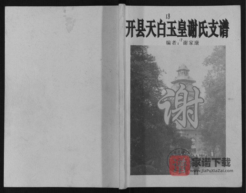 重庆开州区开县天白玉皇谢氏支谱PDF高清电子版下载-家谱下载