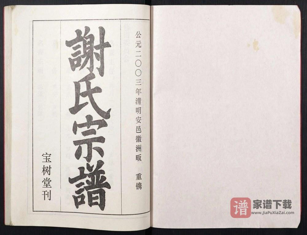 图片[1]-湖北黄冈红安谢氏宗谱（宝树堂）PDF高清电子版下载-家谱下载