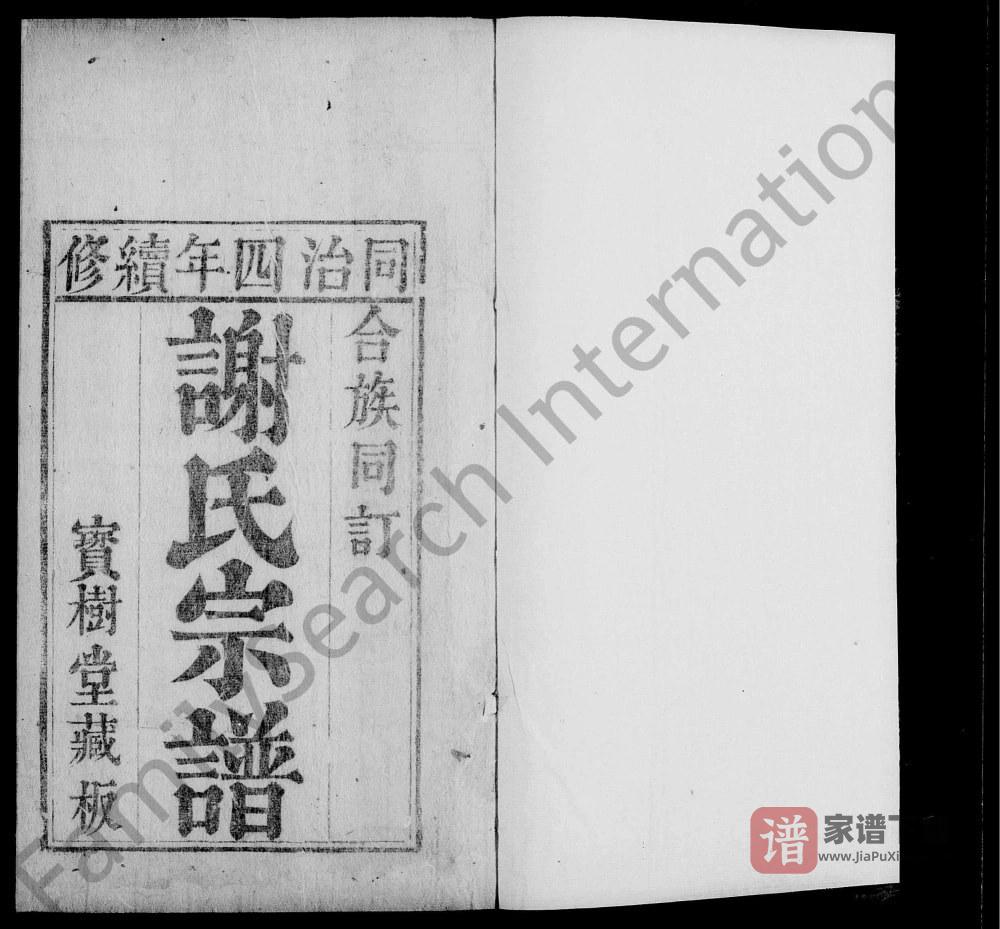 湖北黄冈吕阳村谢氏宗谱（宝树堂）PDF高清电子版下载