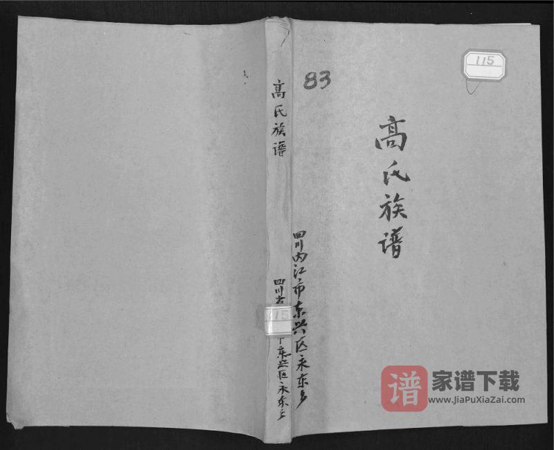 四川内江东兴区高氏族谱PDF高清电子版下载-家谱下载
