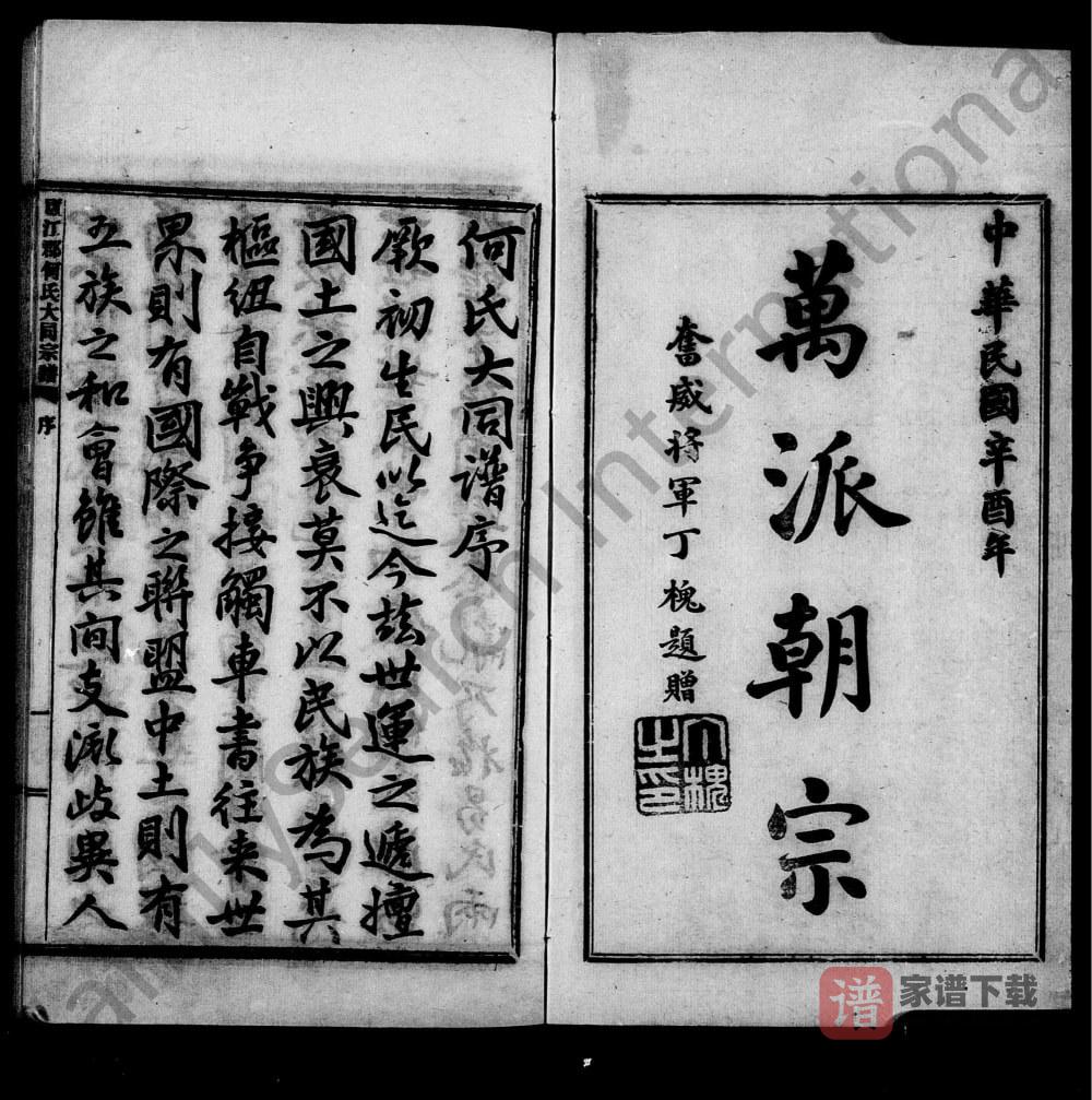 庐江郡何氏大同宗谱PDF高清电子版下载