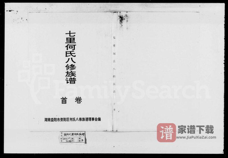 湖南益阳七里何氏八修族谱PDF高清电子版下载-家谱下载