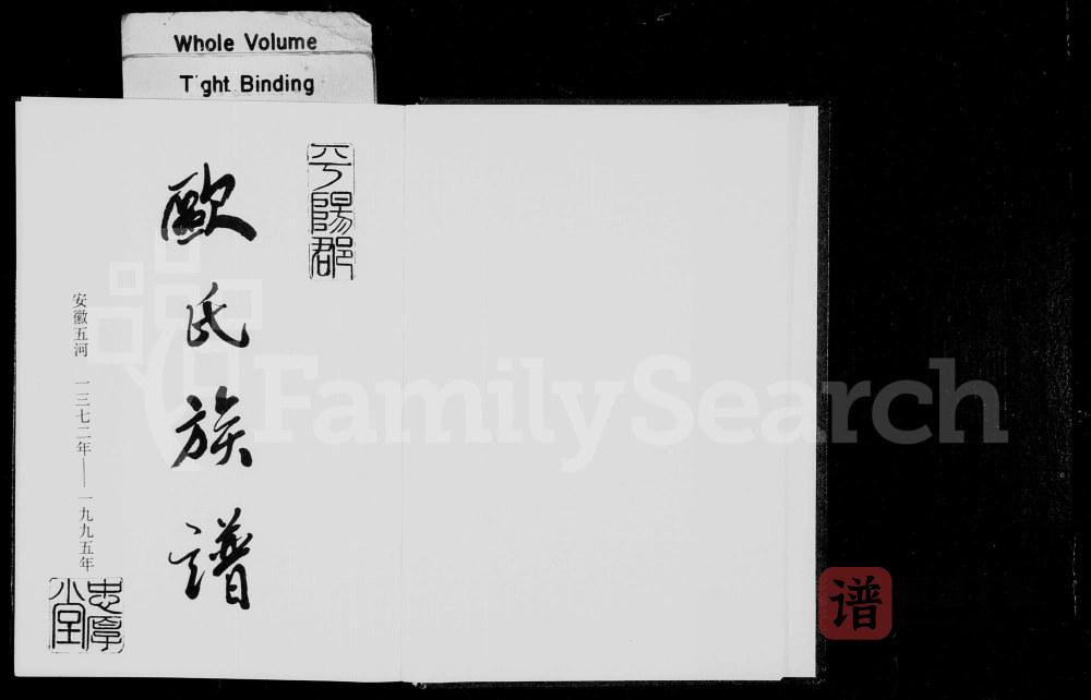 安徽蚌埠五河欧氏族谱PDF高清电子版下载