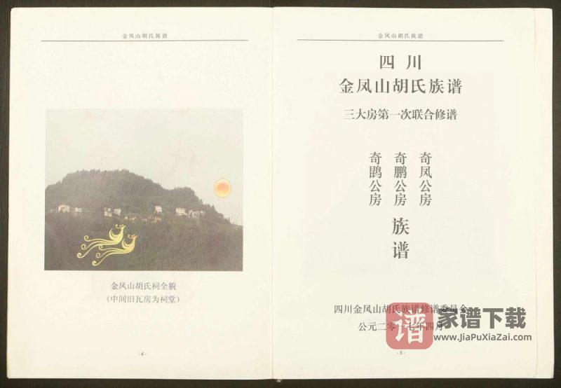 四川巴中平昌县金凤山胡氏族谱（安定堂）PDF高清电子版下载-家谱下载