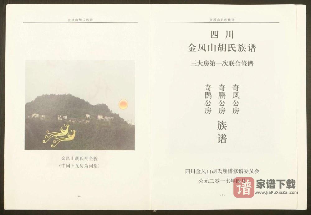 四川巴中平昌县金凤山胡氏族谱（安定堂）PDF高清电子版下载