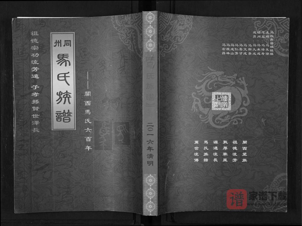 陕西渭南大荔县同州马氏族谱PDF高清电子版下载