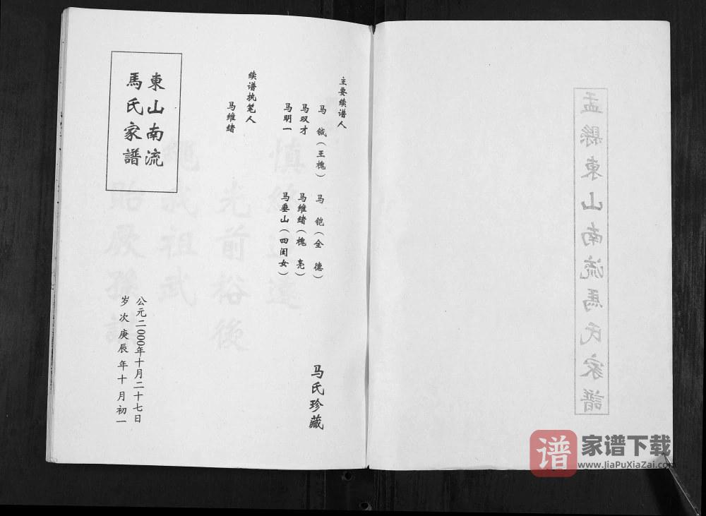 图片[2]-山西阳泉盂县东山南流马氏家谱PDF高清电子版下载-家谱下载