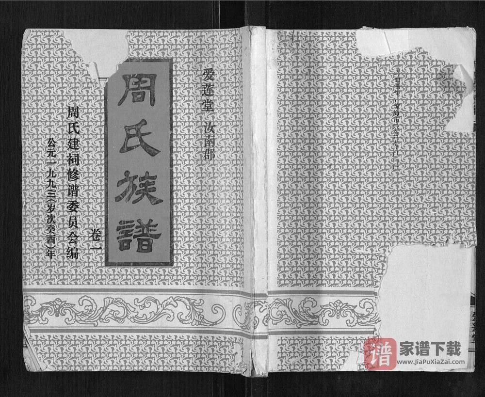 海南琼海周氏族谱（爱莲堂）PDF高清电子版下载