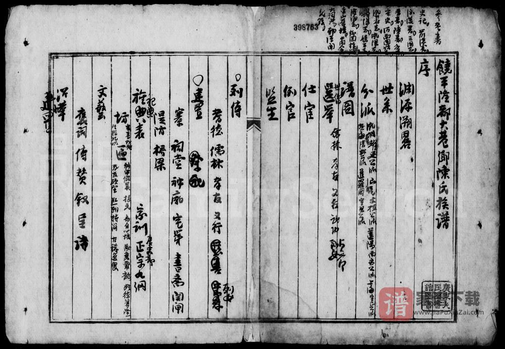广东潮州饶平隆都大巷乡陈氏族谱PDF高清电子版下载