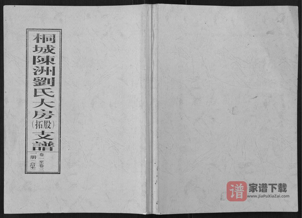 安徽桐城陈洲刘氏大房（拓股）支谱PDF高清电子版下载