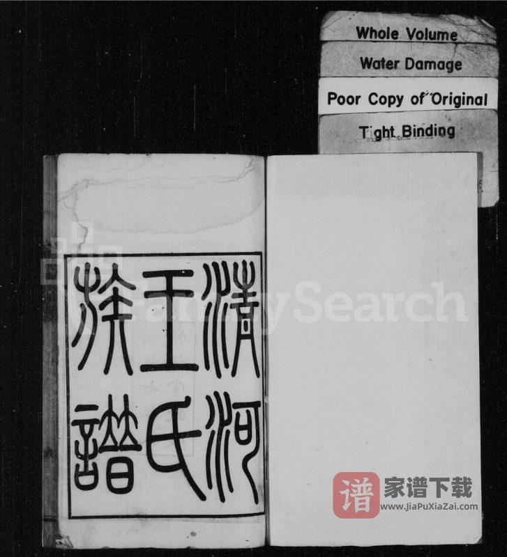 江苏淮安清河王氏族谱（介福堂）PDF高清电子版下载-家谱下载