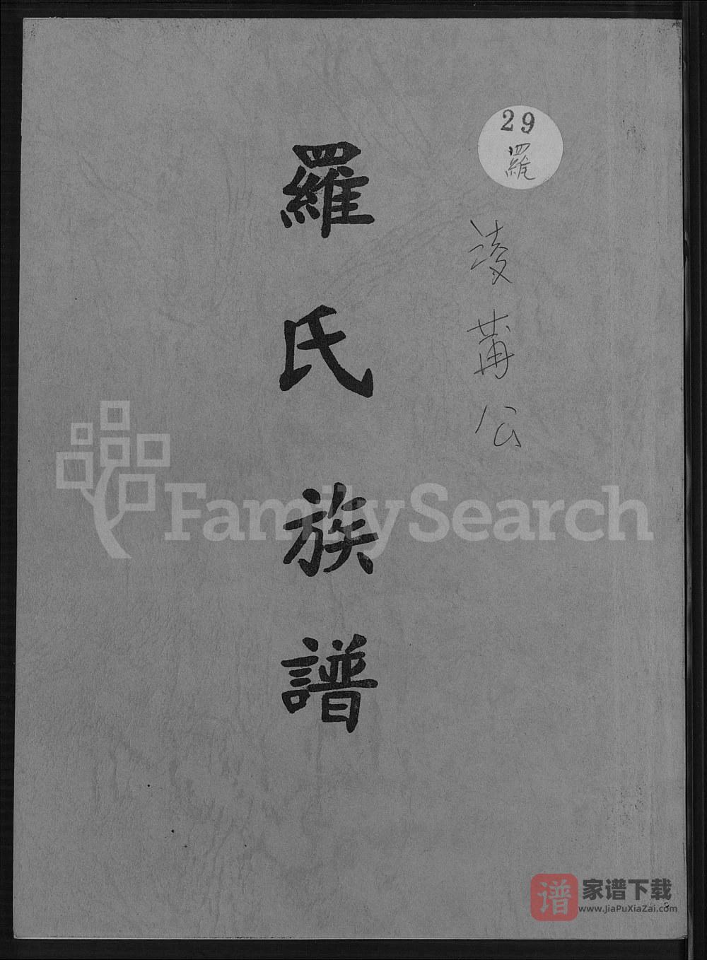 广东汕尾海丰罗氏族谱PDF高清电子版下载