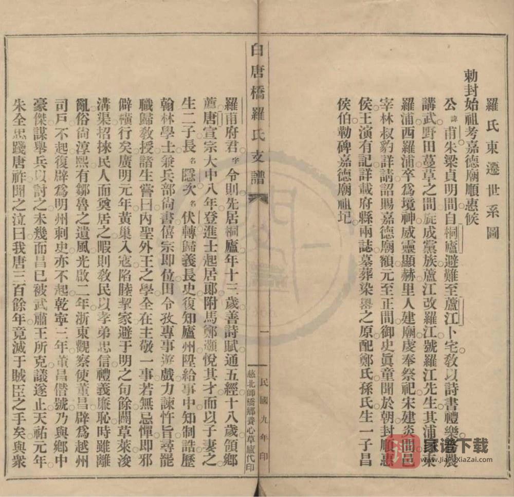浙江慈溪慈北白唐桥罗氏支谱PDF高清电子版下载