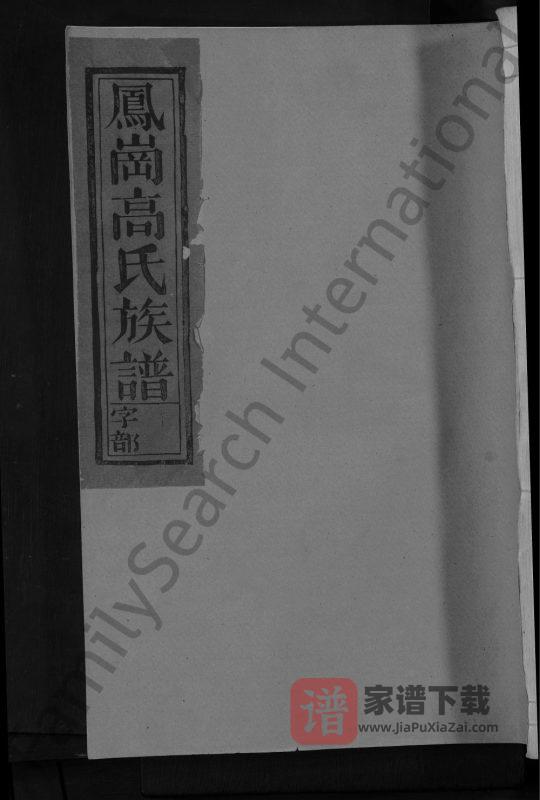 江西上饶凤岗高氏族谱(善庆堂)PDF高清电子版下载-家谱下载