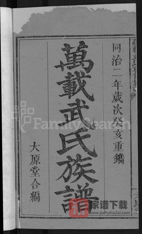 江西宜春万载武氏重修族谱（太原堂）PDF高清电子版下载-家谱下载