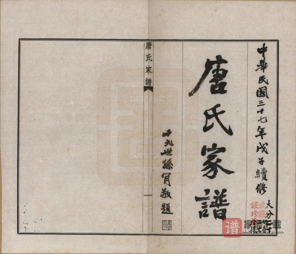江苏常州毘陵唐氏家谱PDF高清电子版下载