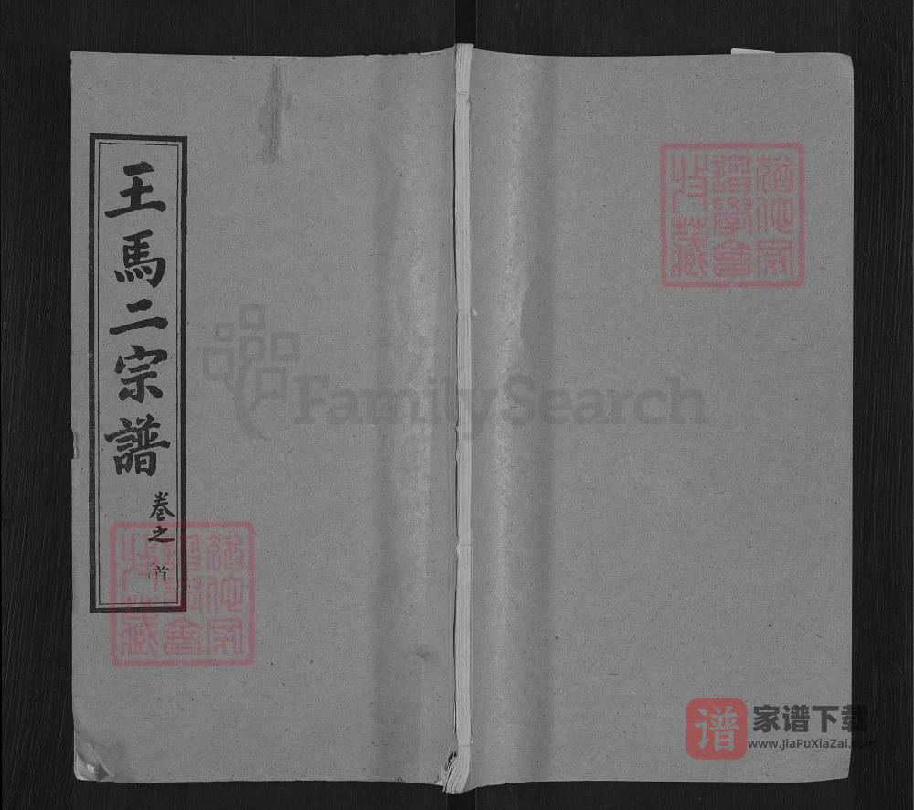 湖北黄冈王马二宗谱（槐荫堂）PDF高清电子版下载