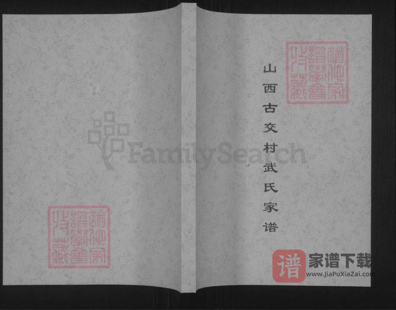 山西古交村武氏家谱PDF高清电子版下载-家谱下载
