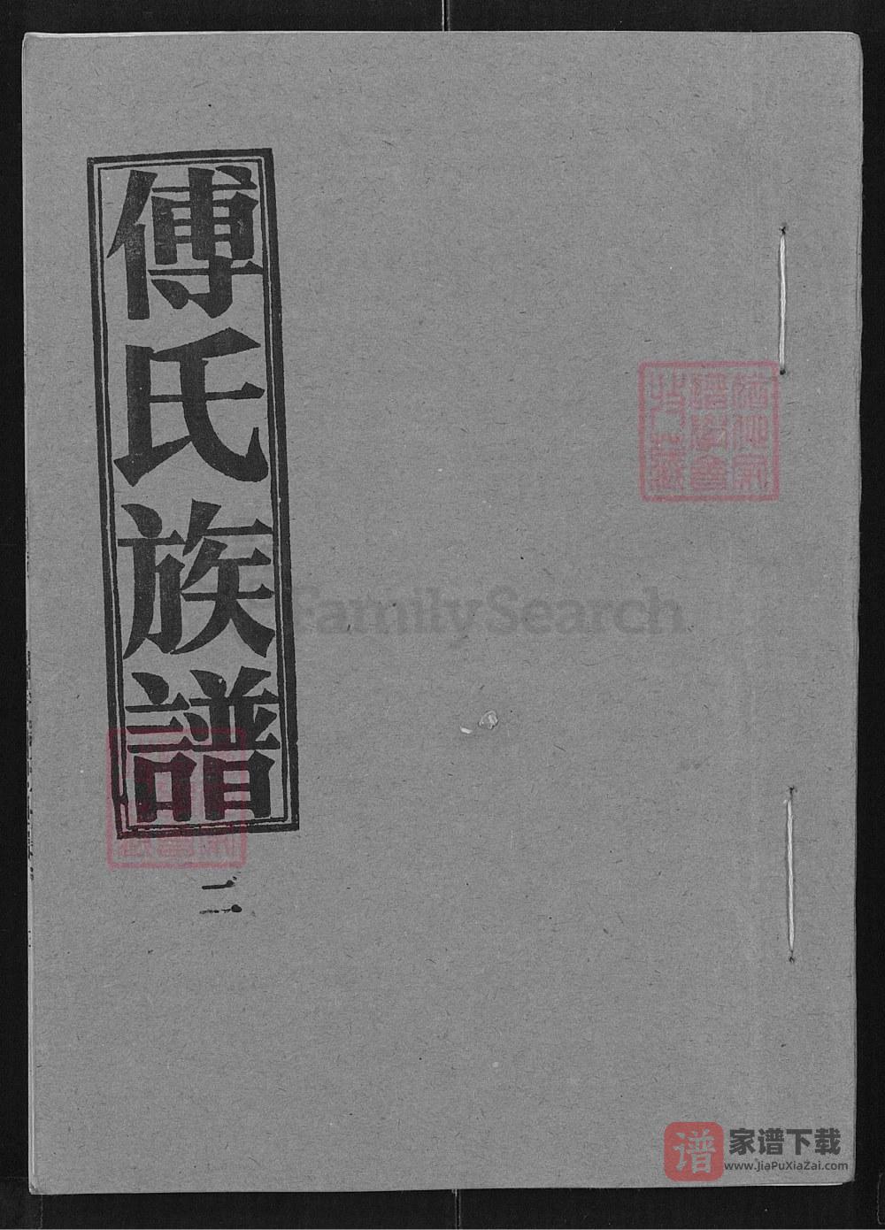 湖北孝感大悟县付氏族谱君梦房本支世系PDF高清电子版下载